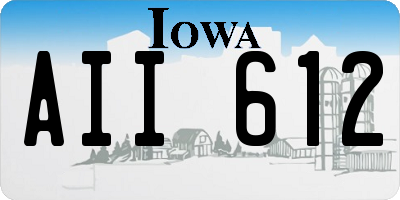 IA license plate AII612