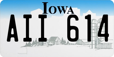 IA license plate AII614