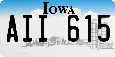 IA license plate AII615
