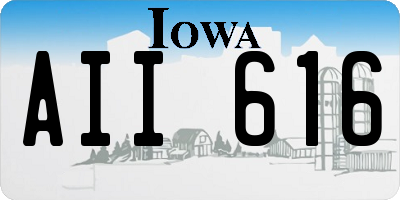 IA license plate AII616