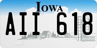 IA license plate AII618