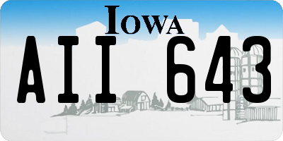 IA license plate AII643