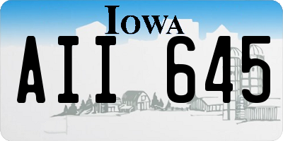 IA license plate AII645