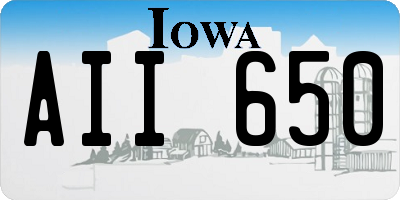 IA license plate AII650