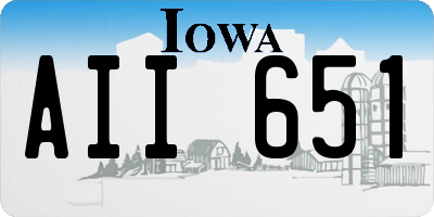 IA license plate AII651