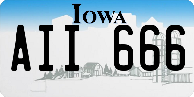 IA license plate AII666