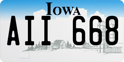 IA license plate AII668