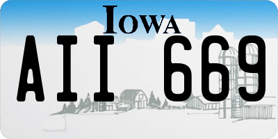 IA license plate AII669