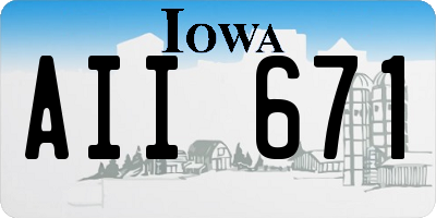 IA license plate AII671
