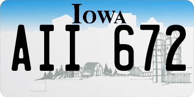 IA license plate AII672