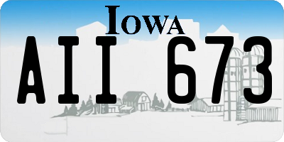 IA license plate AII673