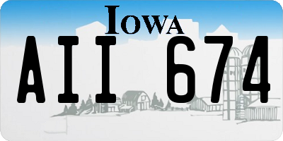 IA license plate AII674