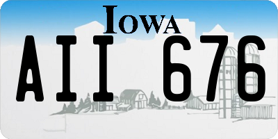 IA license plate AII676