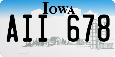 IA license plate AII678