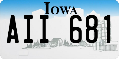 IA license plate AII681