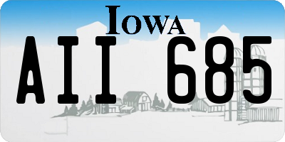 IA license plate AII685