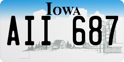 IA license plate AII687