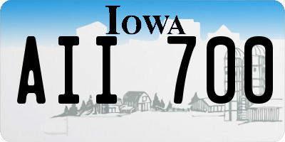 IA license plate AII700