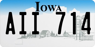 IA license plate AII714
