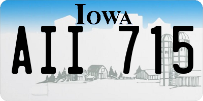 IA license plate AII715