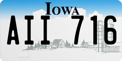 IA license plate AII716