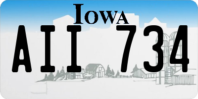 IA license plate AII734