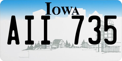 IA license plate AII735