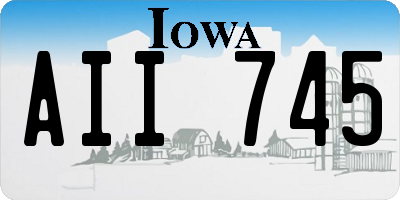 IA license plate AII745