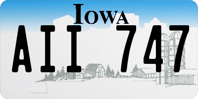 IA license plate AII747