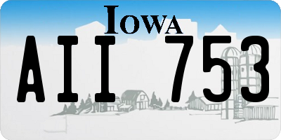IA license plate AII753