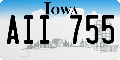IA license plate AII755