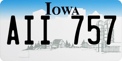 IA license plate AII757