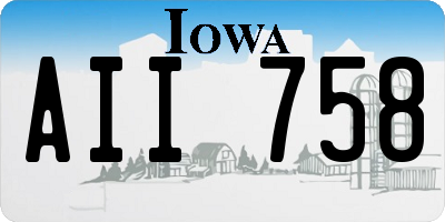 IA license plate AII758
