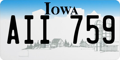 IA license plate AII759