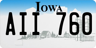 IA license plate AII760
