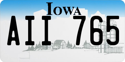 IA license plate AII765