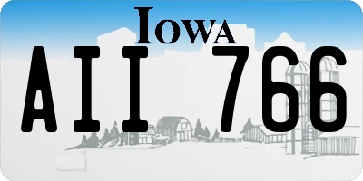 IA license plate AII766