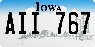 IA license plate AII767