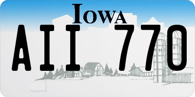 IA license plate AII770