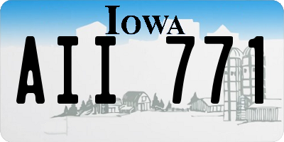 IA license plate AII771