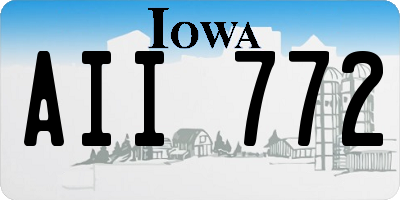 IA license plate AII772