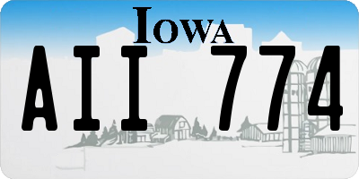 IA license plate AII774