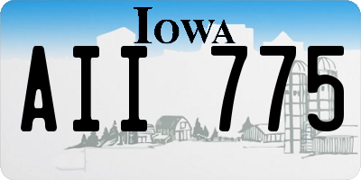 IA license plate AII775