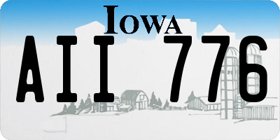 IA license plate AII776