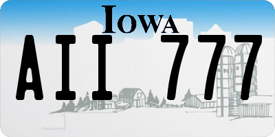 IA license plate AII777