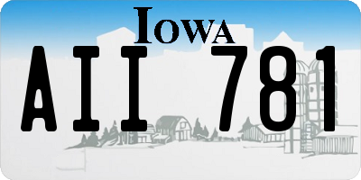 IA license plate AII781