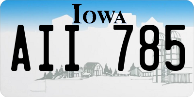 IA license plate AII785