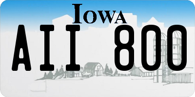 IA license plate AII800