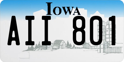 IA license plate AII801
