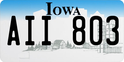 IA license plate AII803